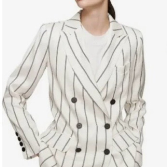 Anine Bing Jackets & Blazers - Anine Bing Black and White Striped Blazer